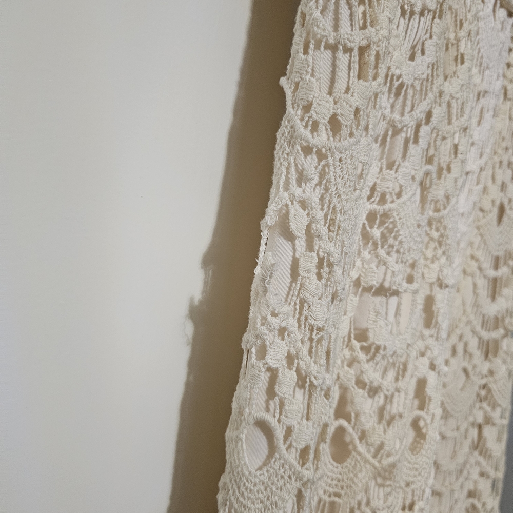 Ultra Pink Strapless Cream Lace Dress - Picture 3 of 4